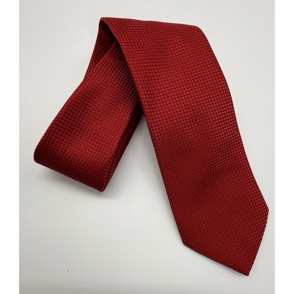 Nicole Miller New York Solid Red‎ Men's Necktie 3.5"x 57" 100% Silk